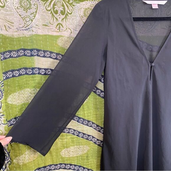 Vintage 90's Victoria's Secret Black Sheer Tunic Top Size Small - Picture 4 of 14
